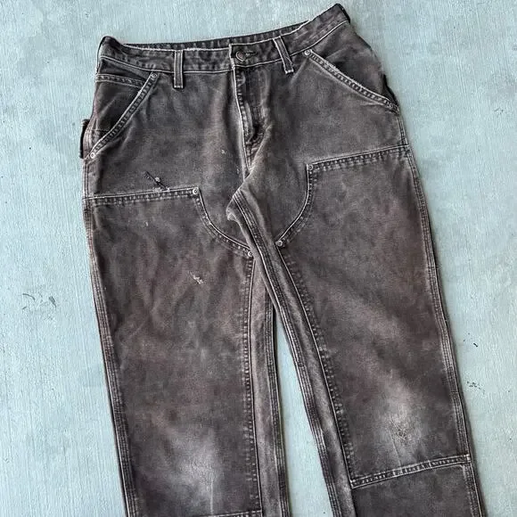 Carhartt WOMENS brown double knee work wear carpenter pants - Picture 2 of 7